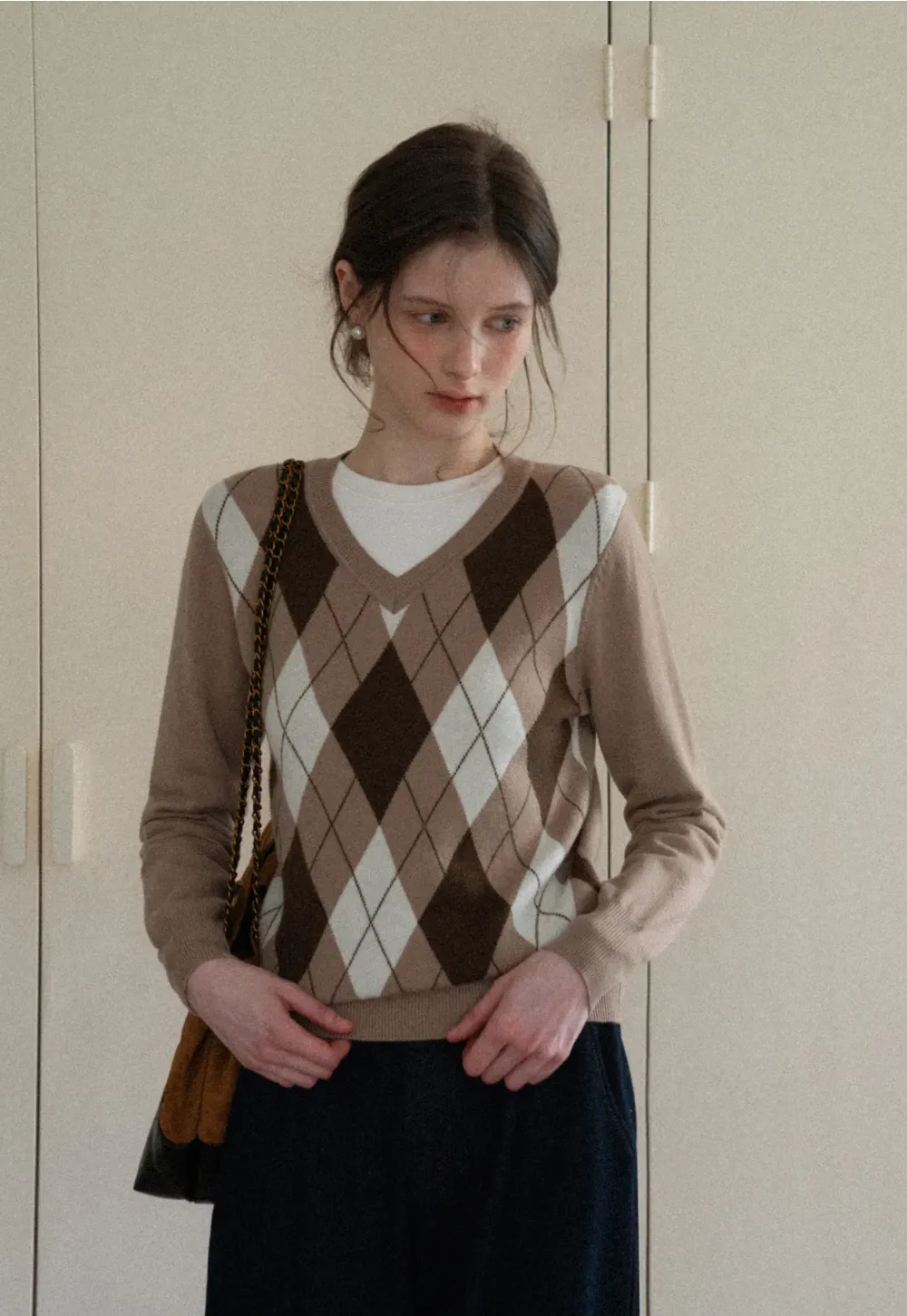 Red Knit Sweater with Shoulder Details