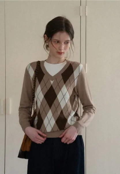 Red Knit Sweater with Shoulder Details