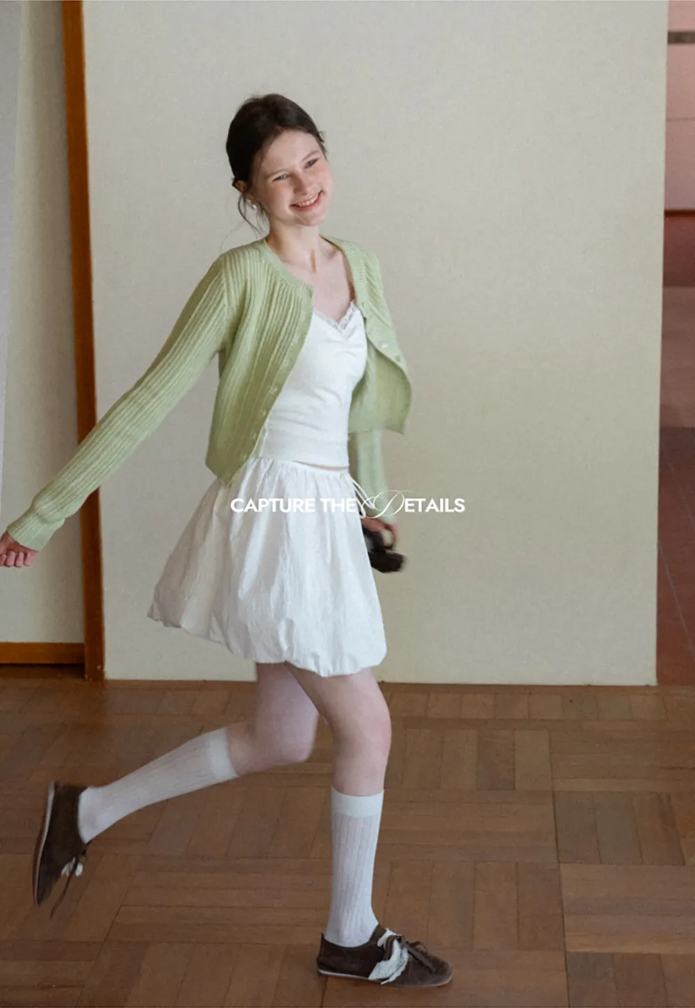 Lace Trimmed V Neck Camisole with Ruched Detail