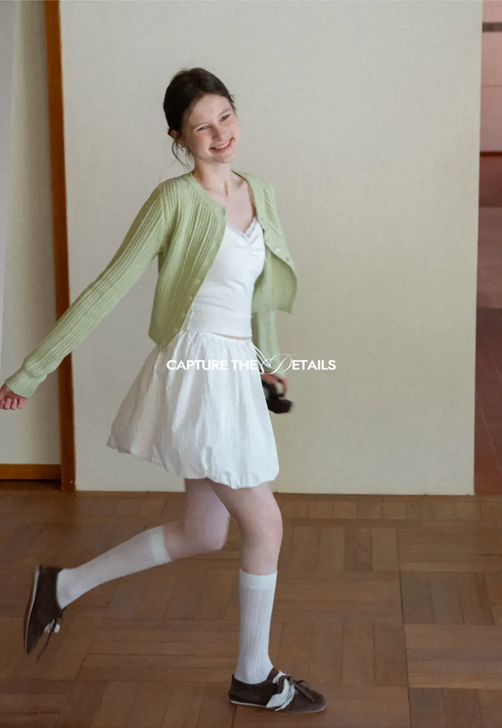 Lace Trimmed V Neck Camisole with Ruched Detail