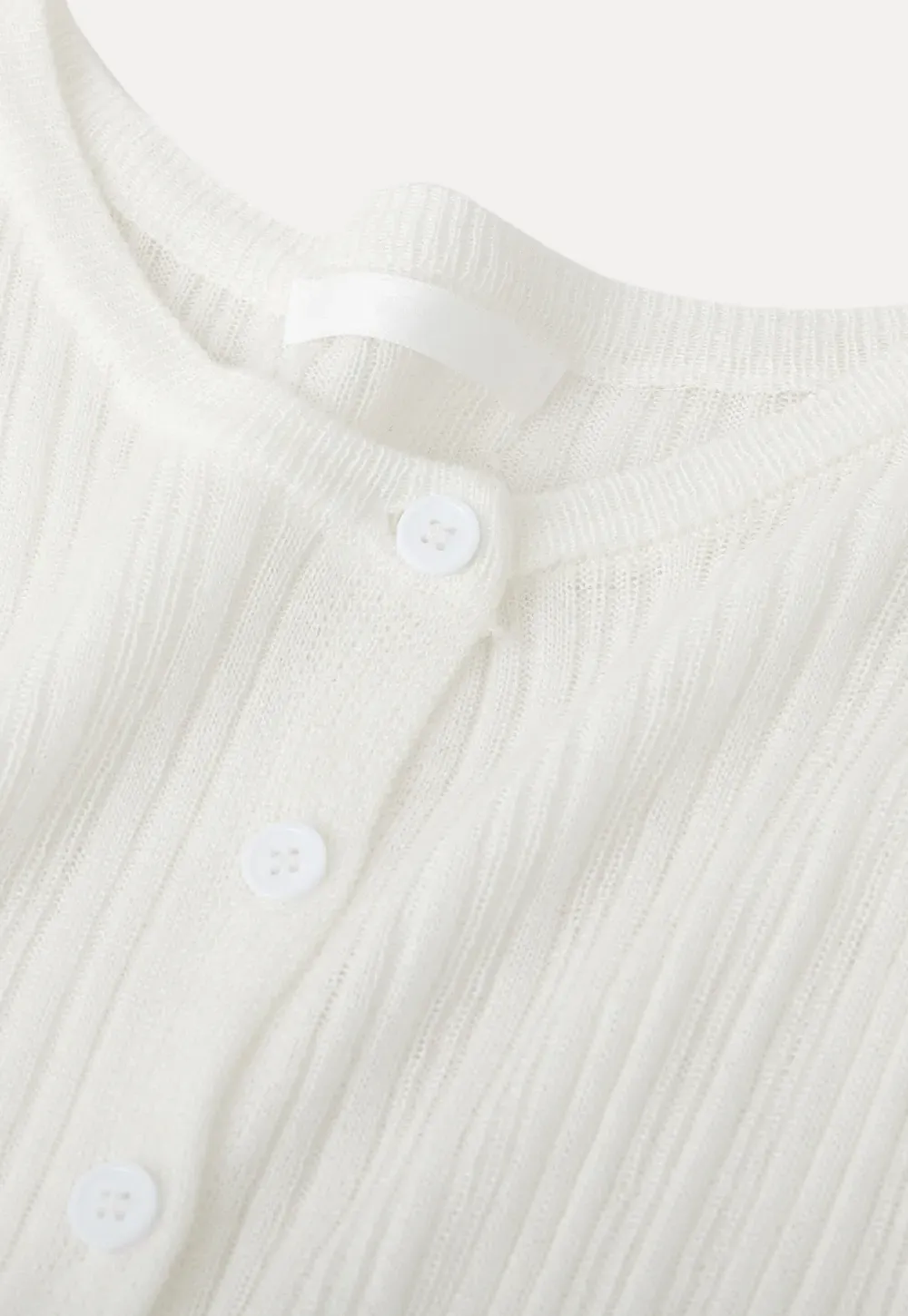 Ribbed knit sweater with V neckline and long sleeves
