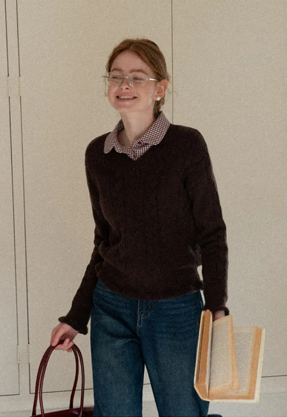 Women's Knit Sweater Round Neck Long Sleeve Casual Wear