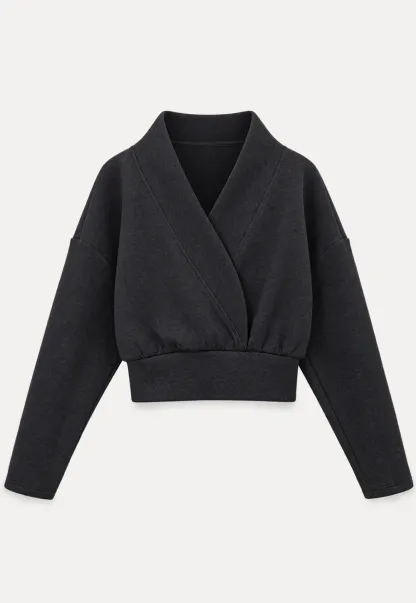 Cropped Open Front Cardigan and Wide Leg Drawstring Pants