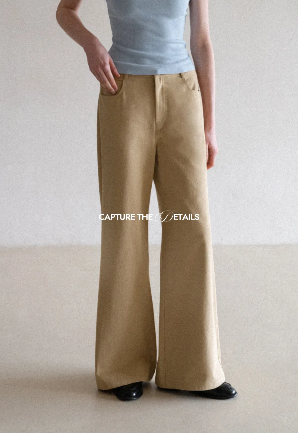 Wide Leg Casual Pants with Back Pockets