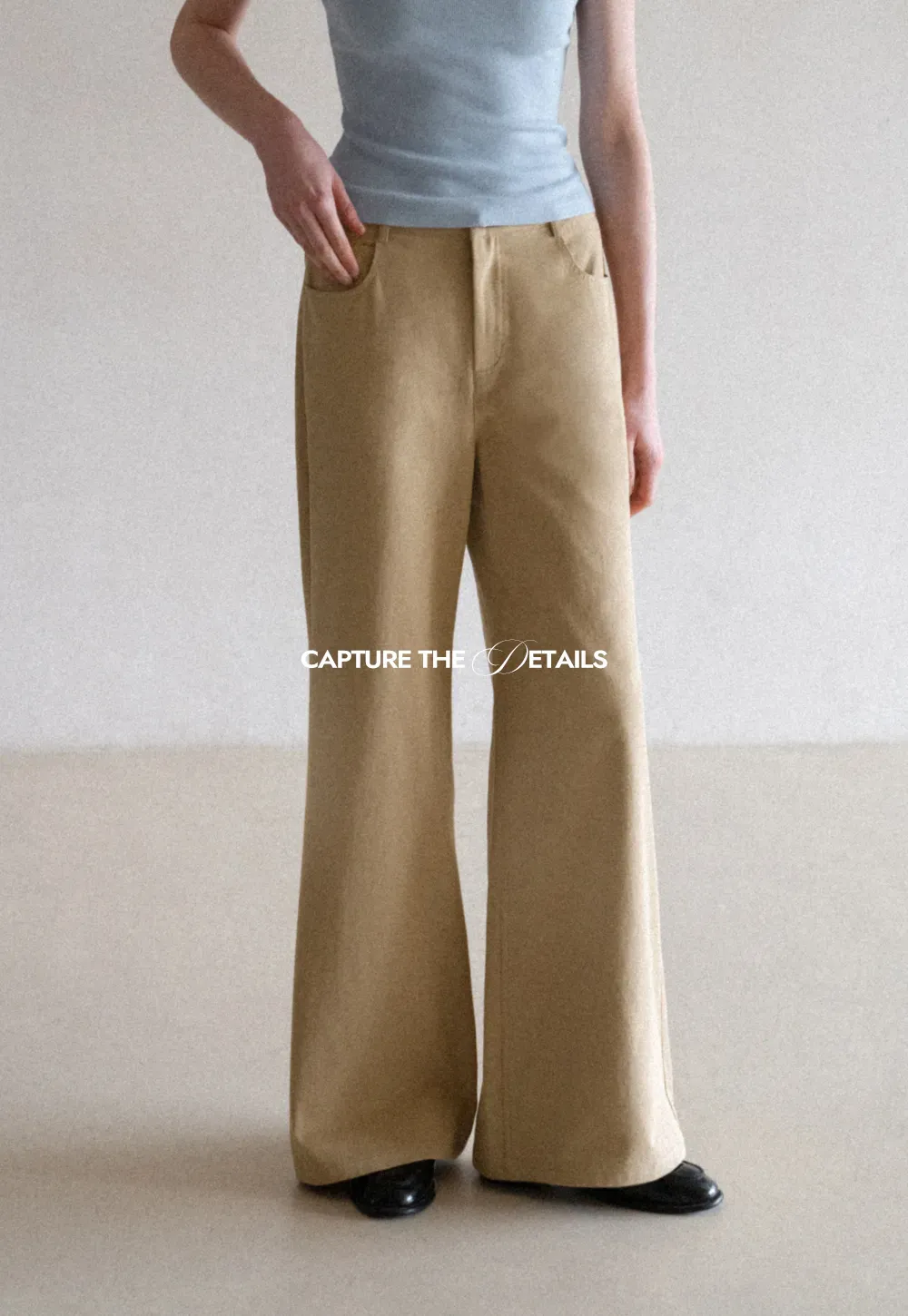 Wide Leg Casual Pants with Back Pockets