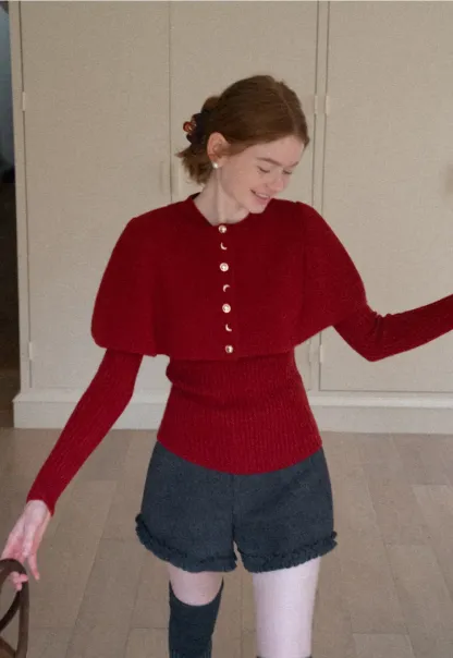 High waist shorts with ruffle hem and belt design