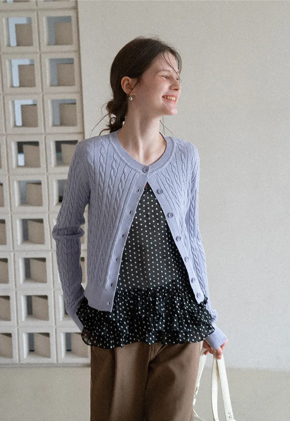 Cable Knit Long Sleeve Sweater Top