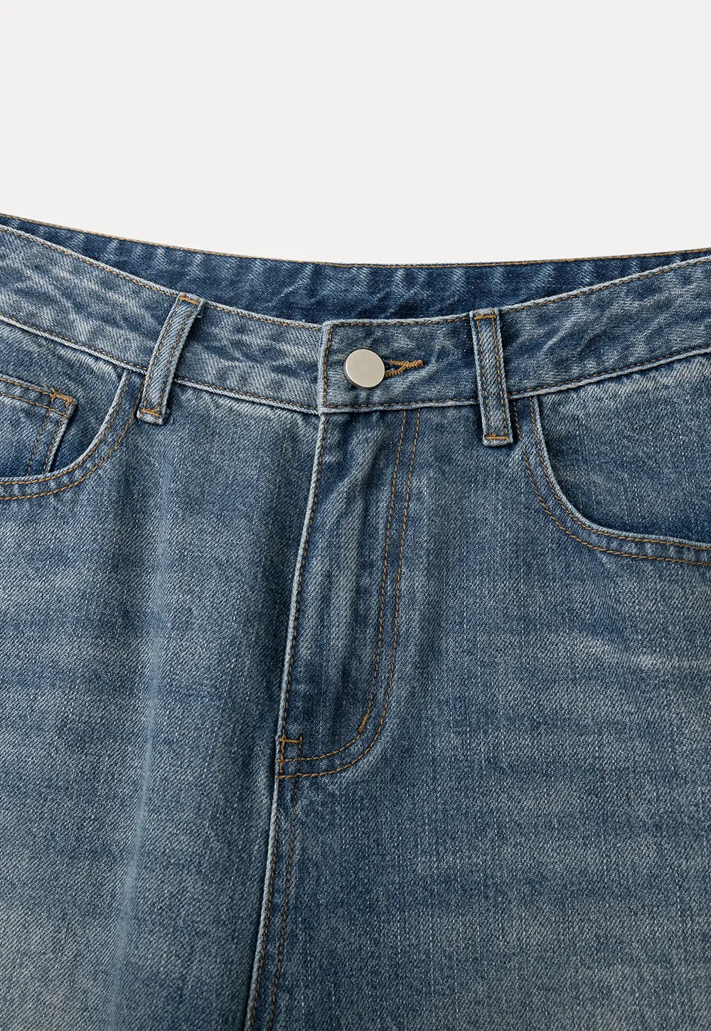 wide leg denim jeans with high waist design