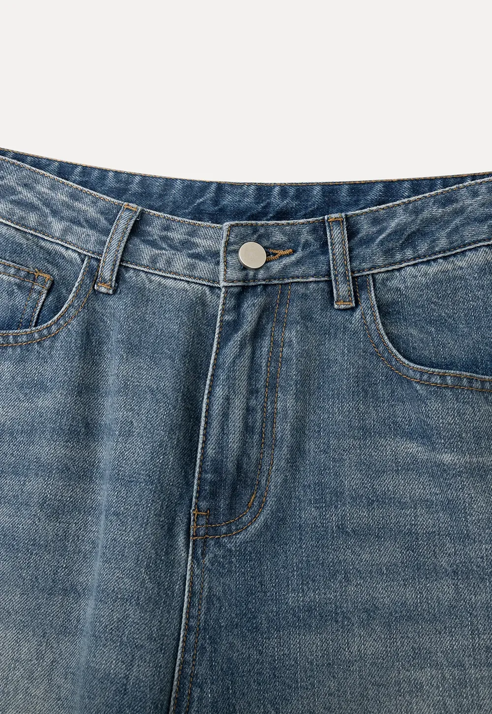 wide leg denim jeans with high waist design