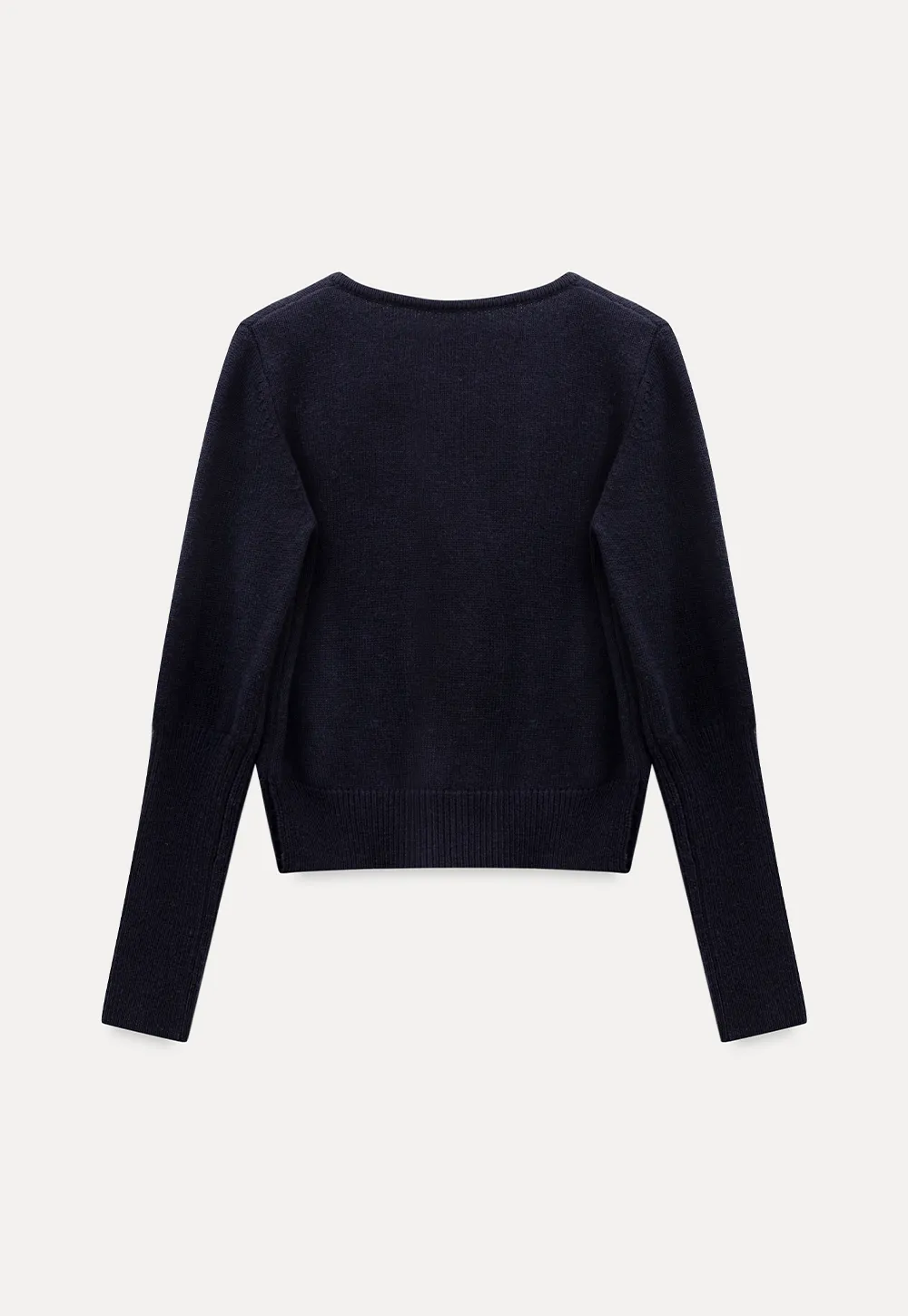 Elegant Basic Knit Sweater with Ribbed Hem and Sleeves