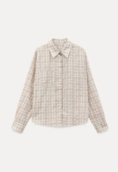 Plaid Shirt with Collar and Long Sleeves