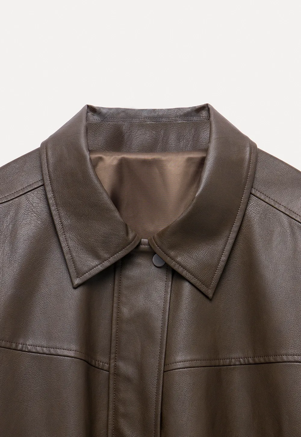Women's Oversized Faux Leather Bomber Jacket