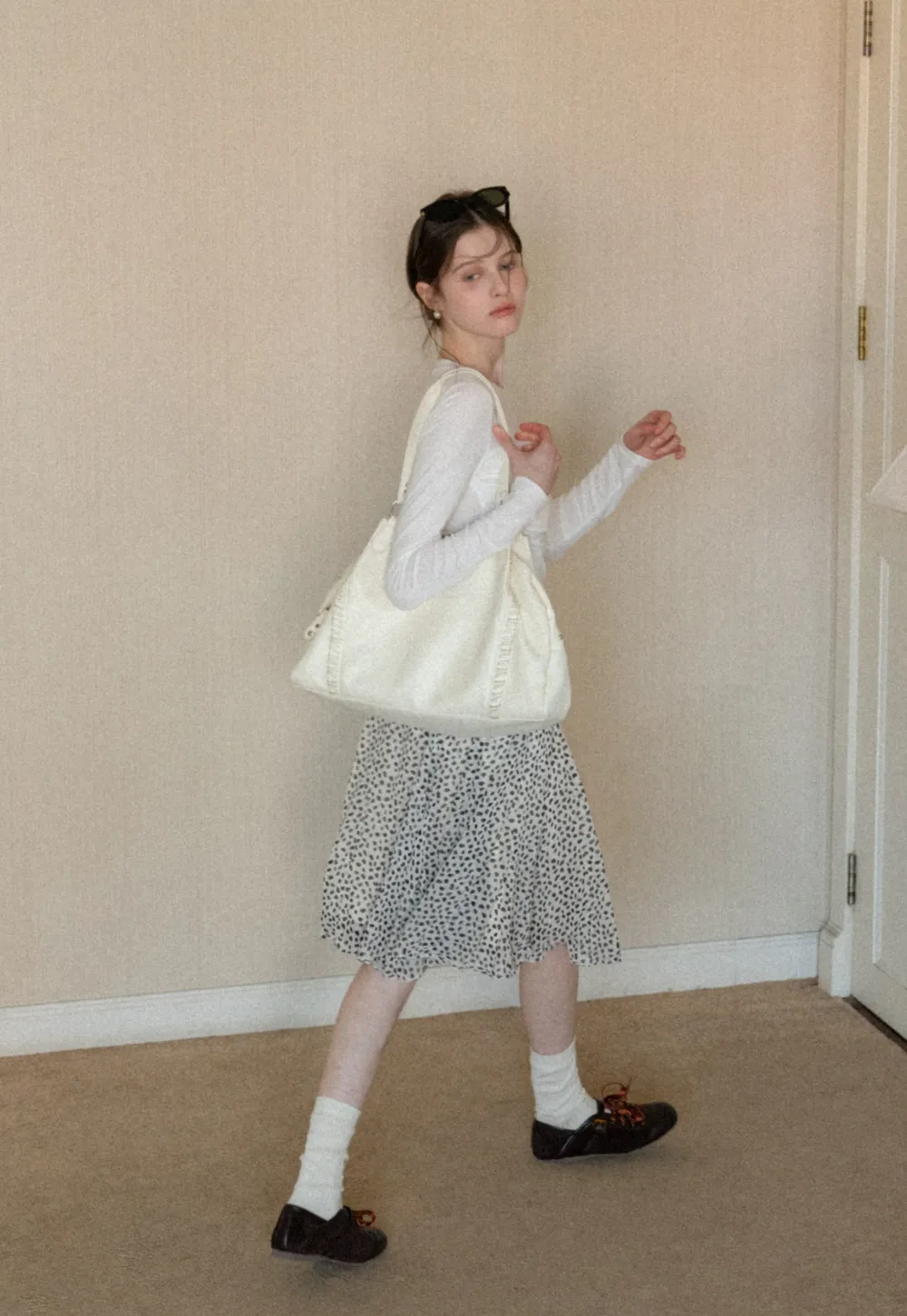 Ruched Long Sleeve T-Shirt with Gathered Detail