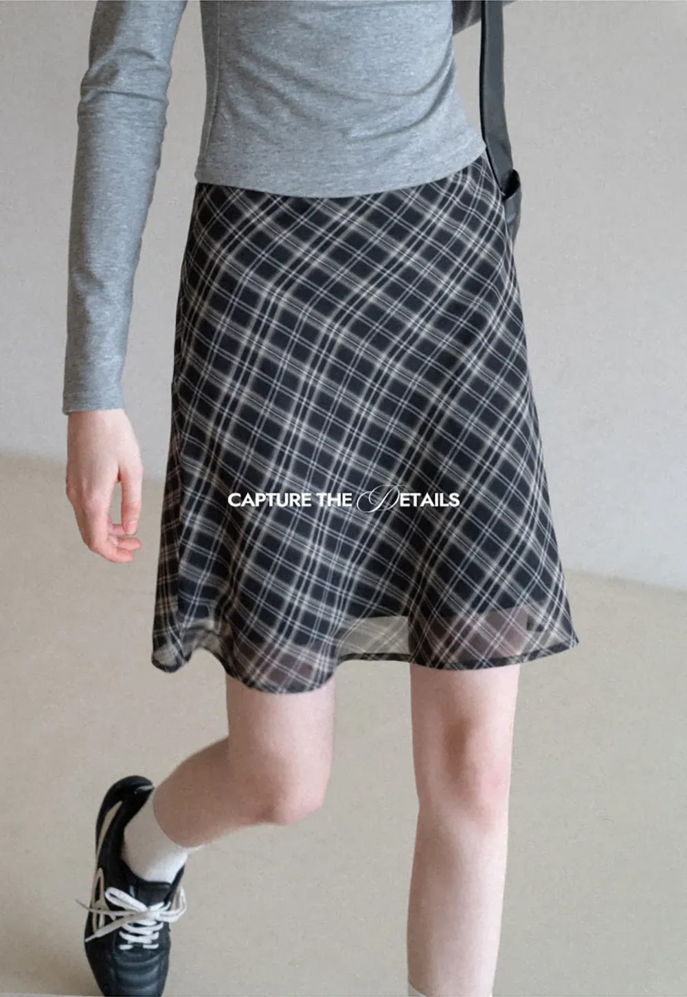 Plaid Skirt with Flowy Hem Design