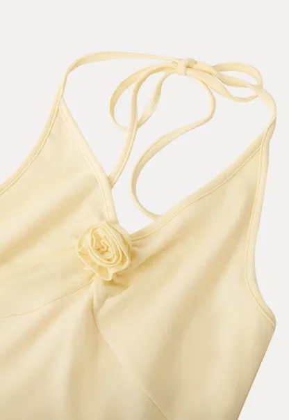 Striped cardigan with buttons and V neck tank top