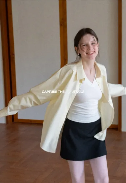 Plaid Skirt with Front Slit