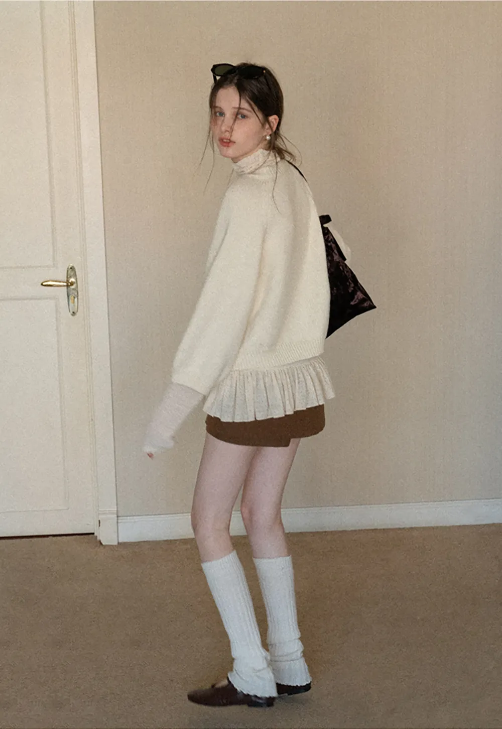 Soft knit cardigan with button front and relaxed fit