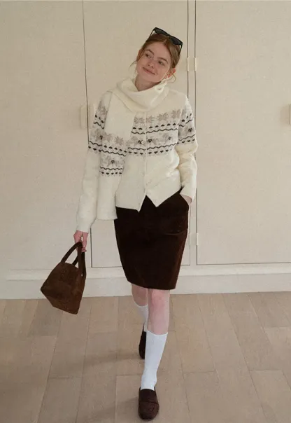 Corduroy Mini Skirt A-Line Design Women's Fashionable Bottoms