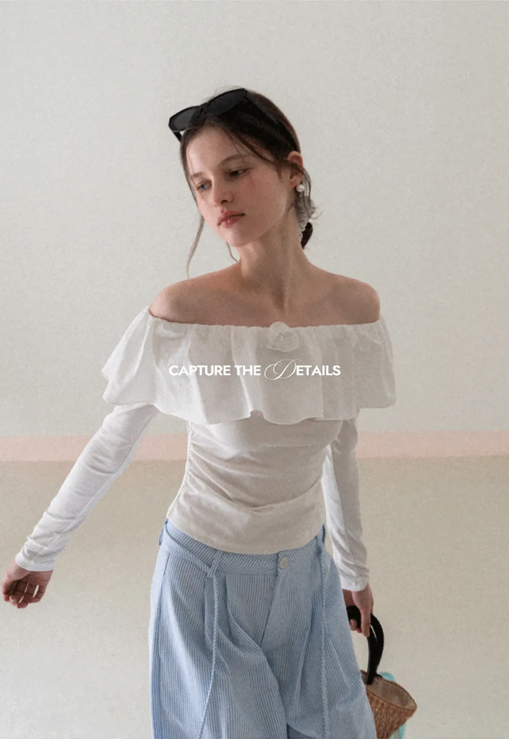 Off Shoulder Ruffled Top with Long Sleeves