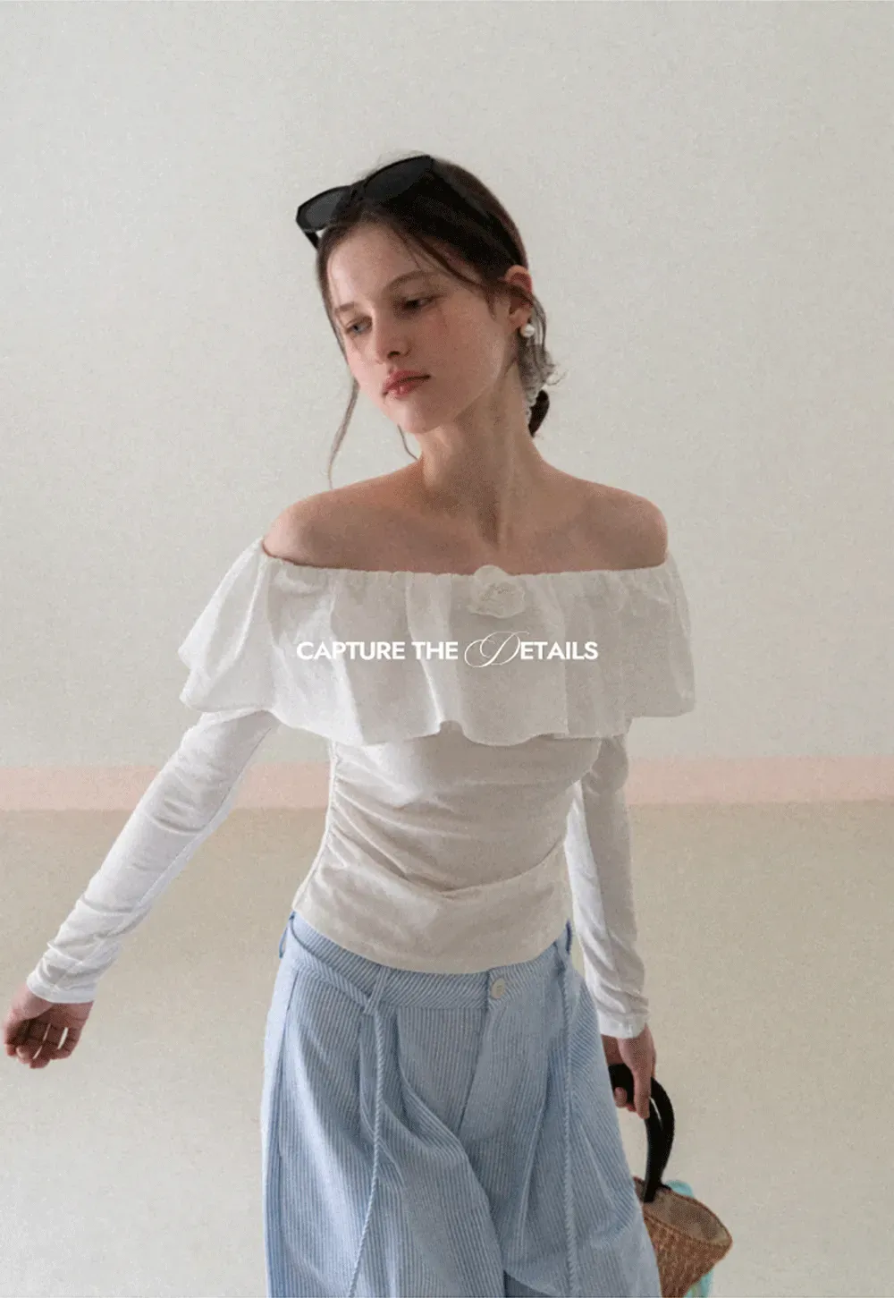 Off Shoulder Ruffled Top with Long Sleeves