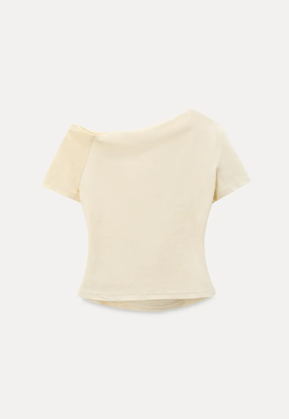 Off shoulder short sleeve fitted t shirt