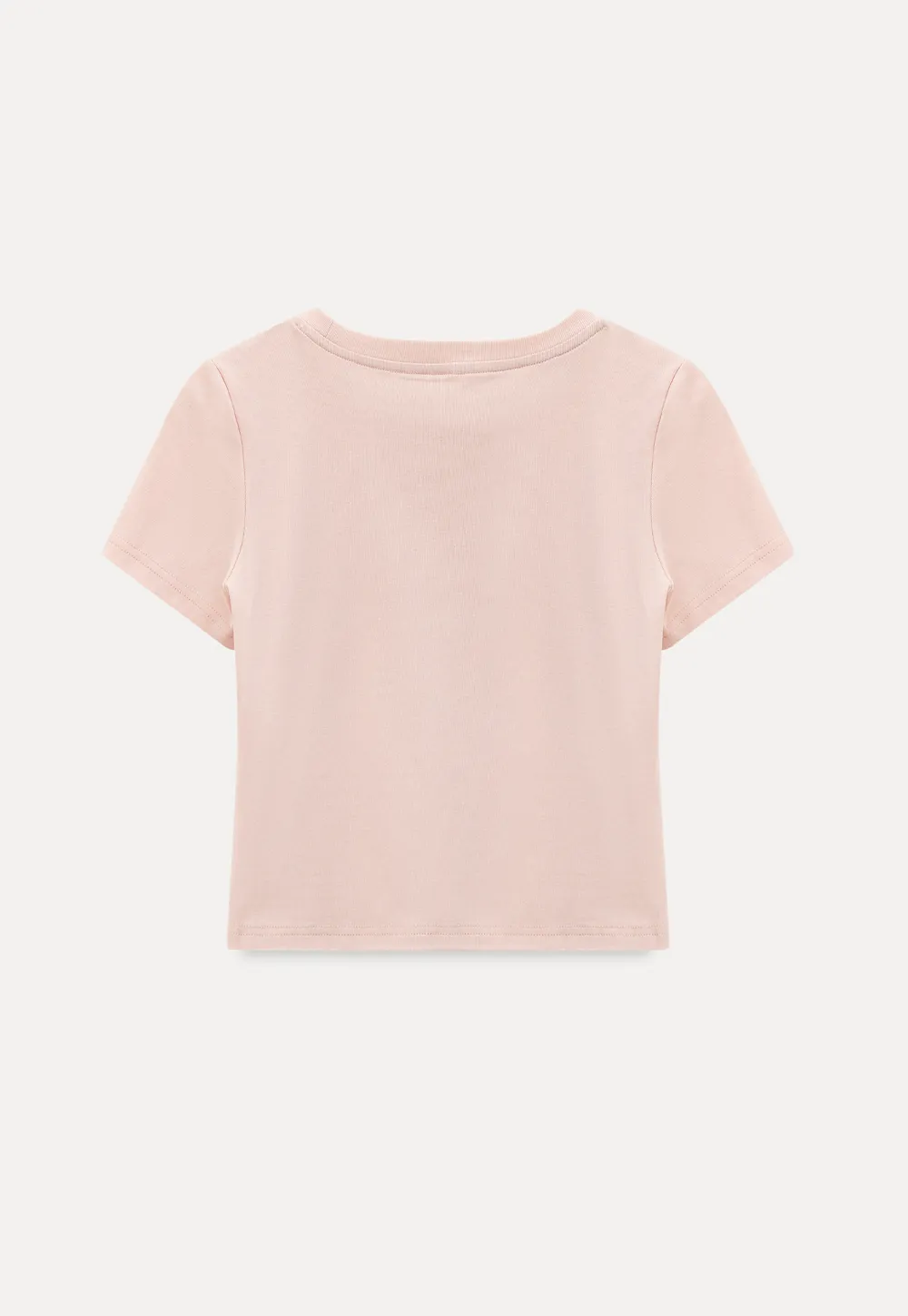 Short Sleeve Crew Neck T Shirt with Sheer Scarf Detail