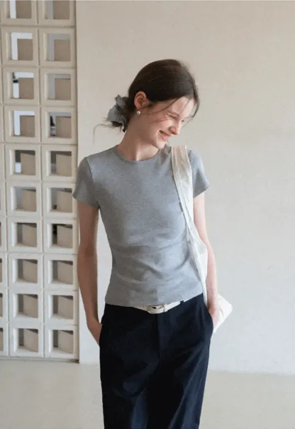 Slim Fit Short Sleeve Crew Neck T Shirt