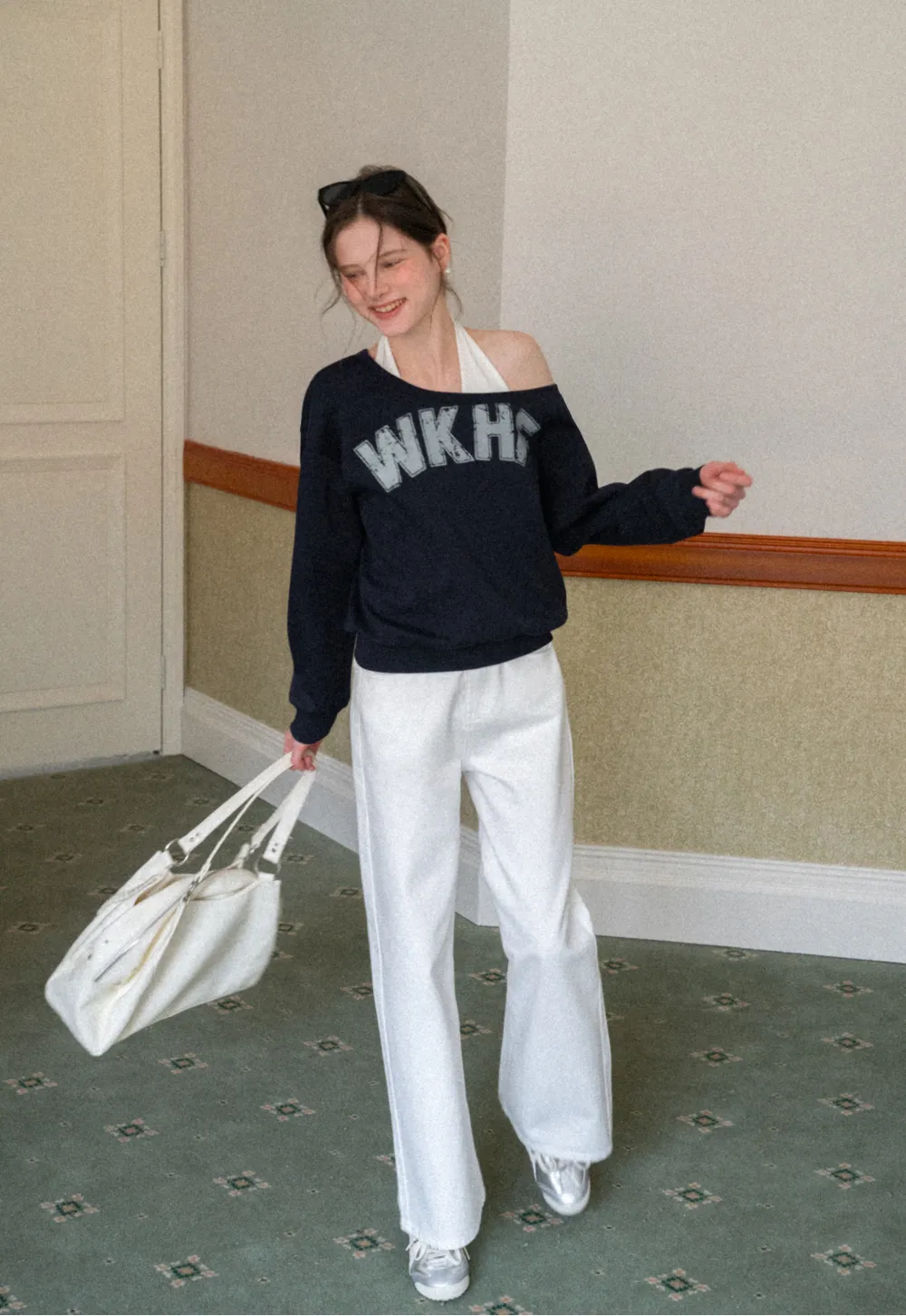 Off Shoulder Sweatshirt with Halter Top