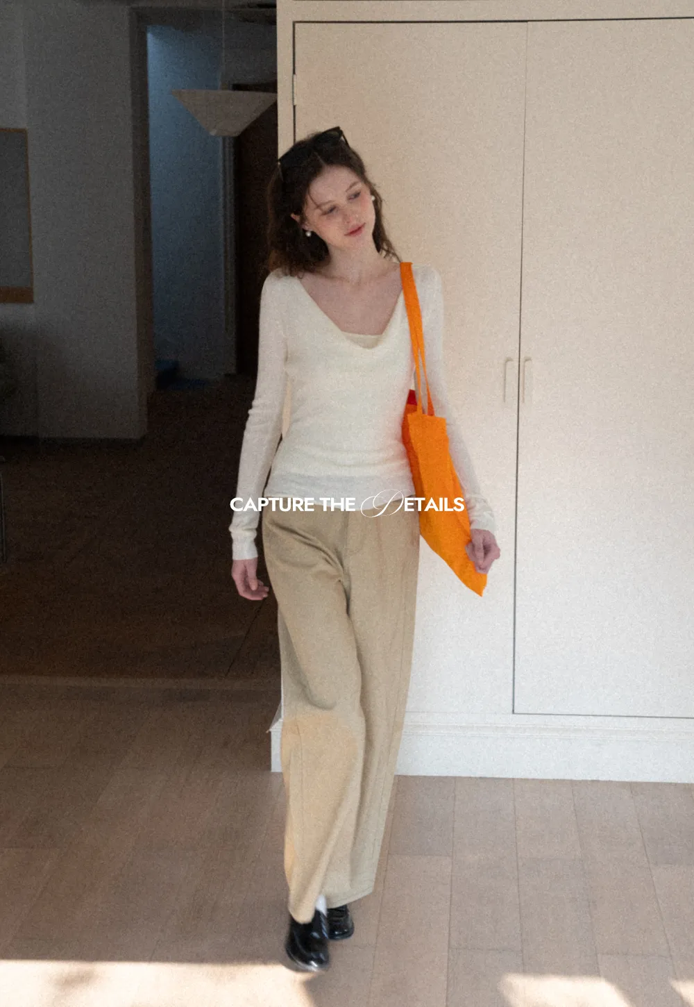 Wide leg high waist denim pants