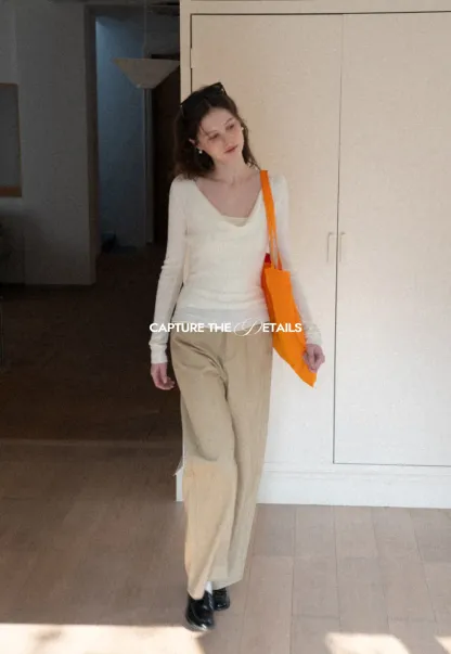 Wide leg high waist denim pants