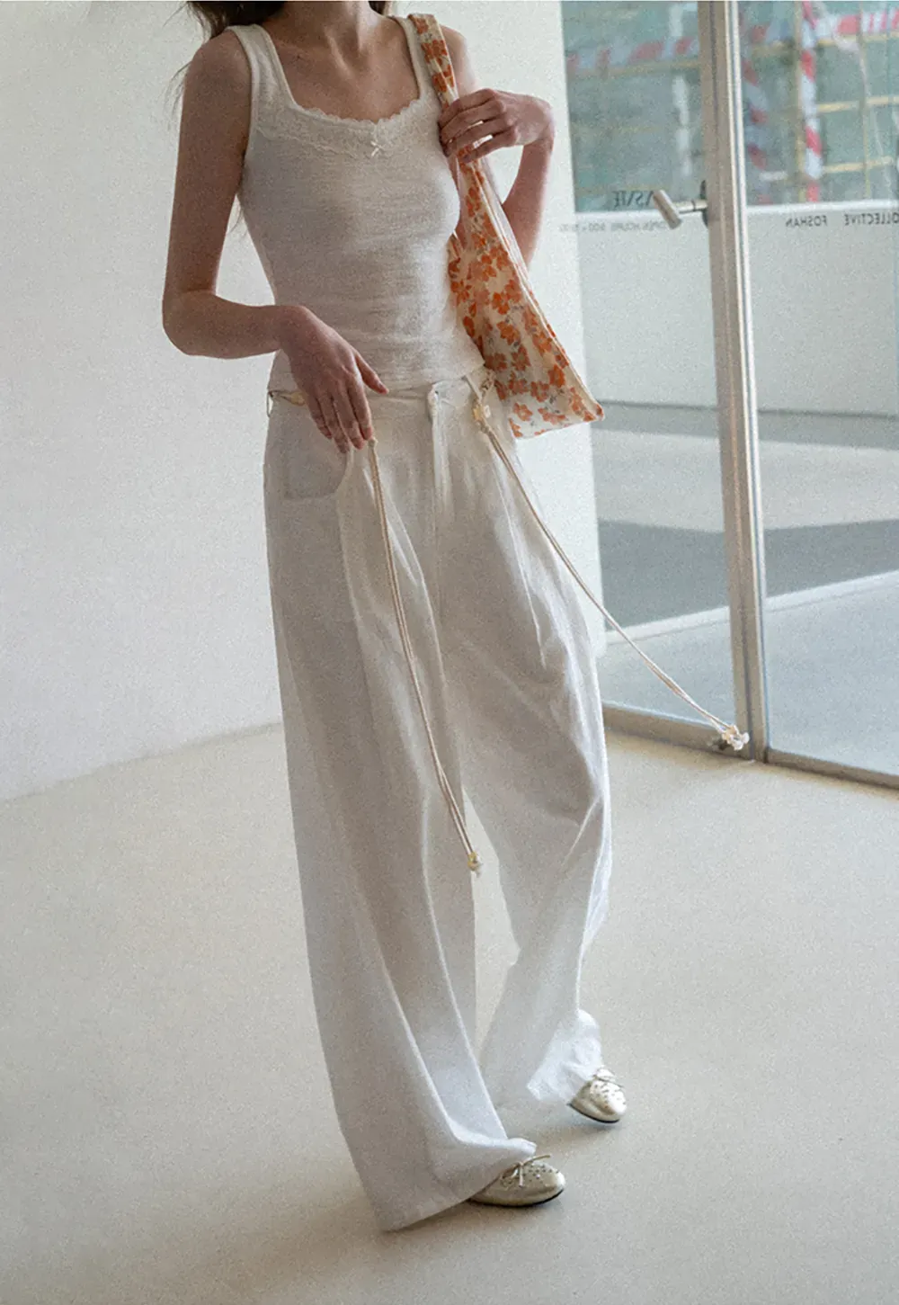 Casual Pants with Wide Legs and Pleats