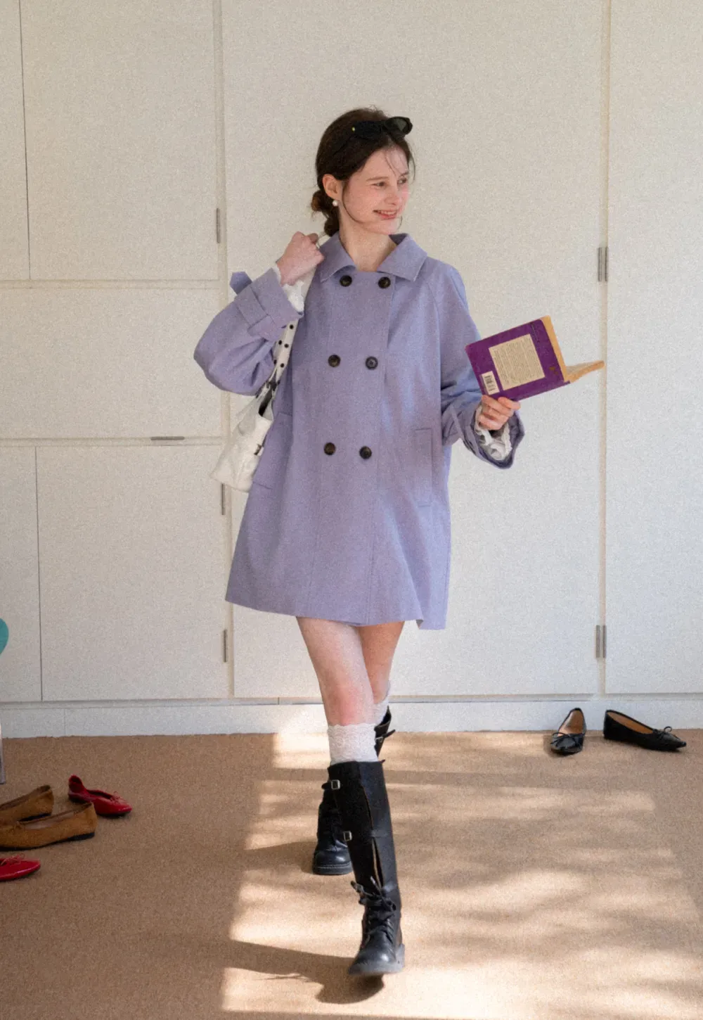 Elegant Double Breasted Short Jacket