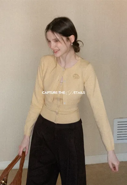 Elegant Knit Cardigan with Button Detail and Tank Top Set