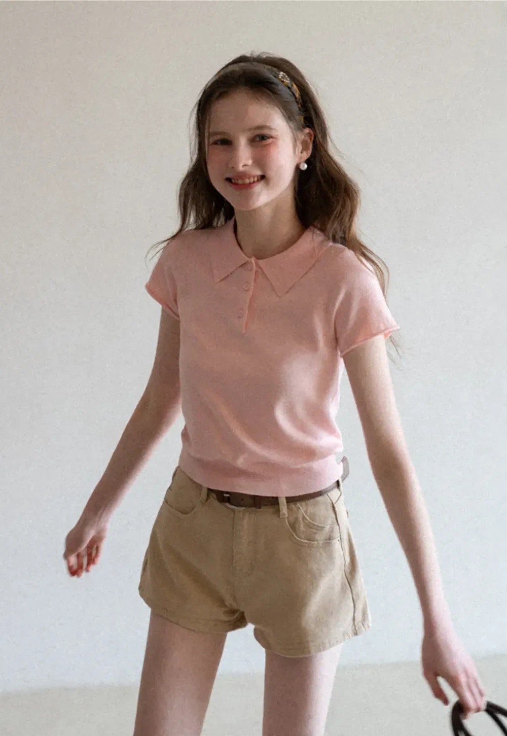 Short Sleeve Knit Polo Shirt