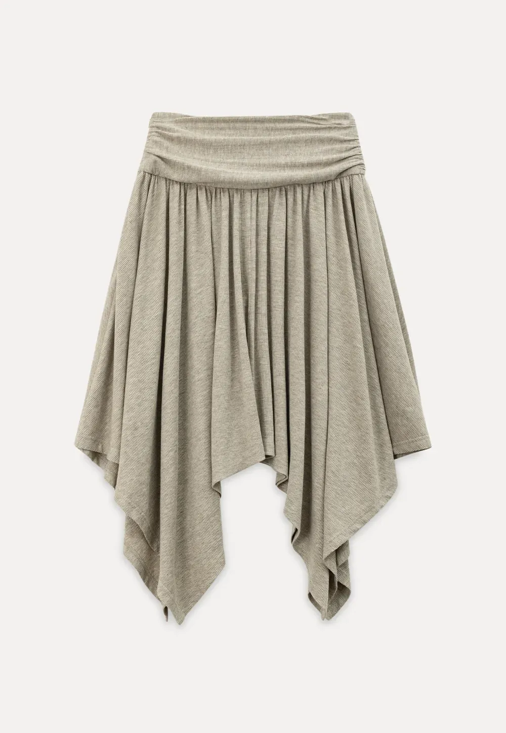 Long sleeve button front top and asymmetrical skirt