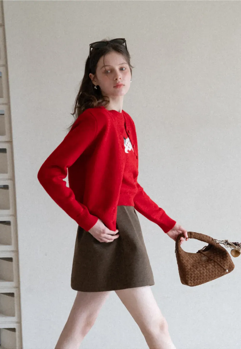 Stylish Knit Cardigan with Embroidered Design