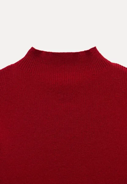 Women's Half Sleeve Mock Neck Knit Top