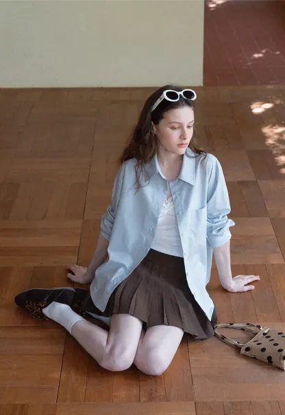 Classic button down shirt with rolled sleeves