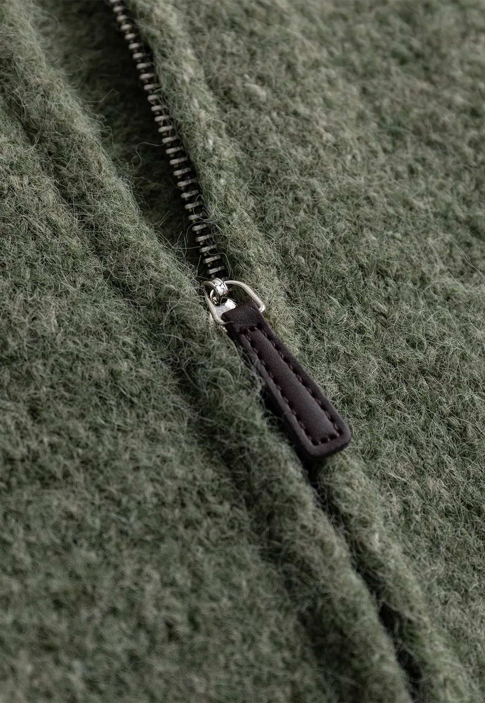 Women’s High Neck Zip Up Knit Cardigan