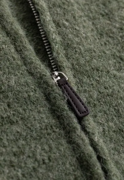 Women’s High Neck Zip Up Knit Cardigan