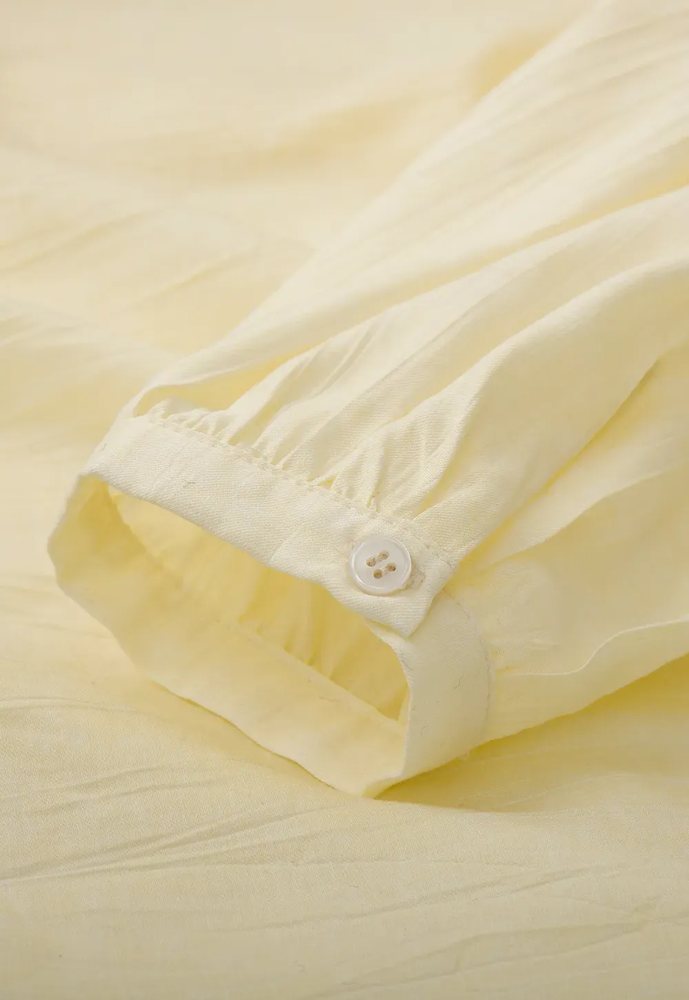 Ruffled Collar Long Sleeve Blouse with Tie Front