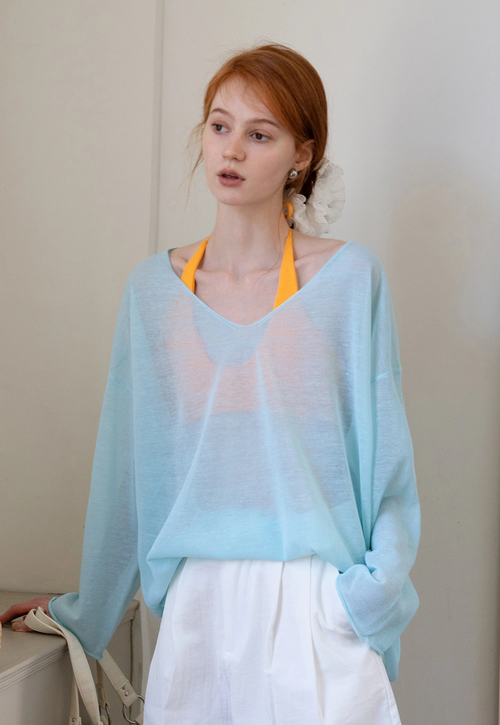Soft V-Neck Long Sleeve Tee