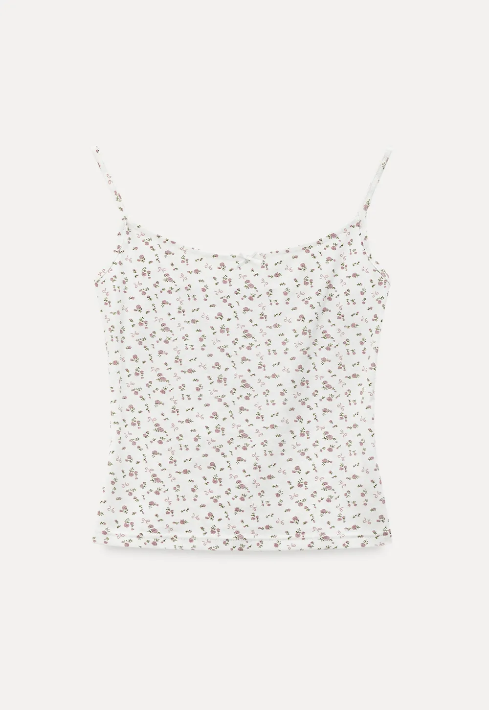 Short sleeve floral print top and tank top set