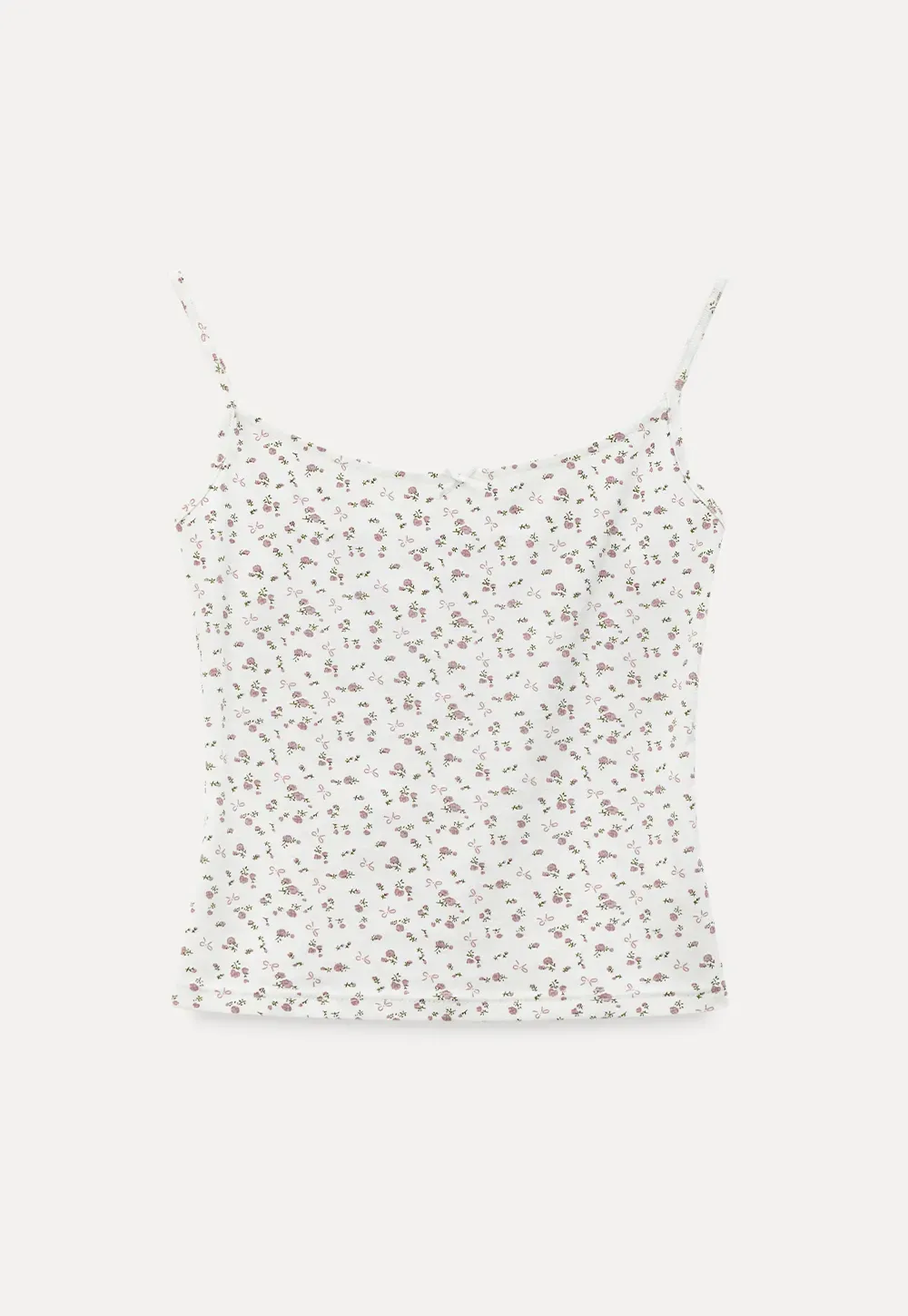 Short sleeve floral print top and tank top set