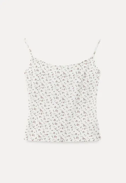 Short sleeve floral print top and tank top set