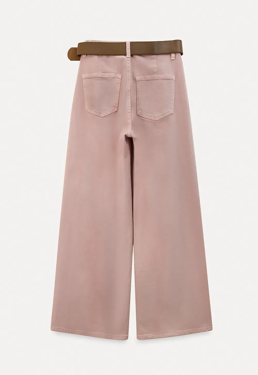 Wide leg high waist denim jeans with belt loop design