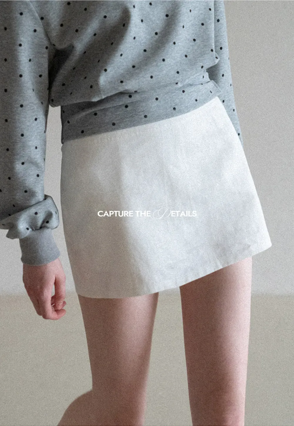 A-line mini skirt with clean lines and simple design