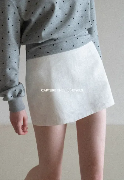 A-line mini skirt with clean lines and simple design