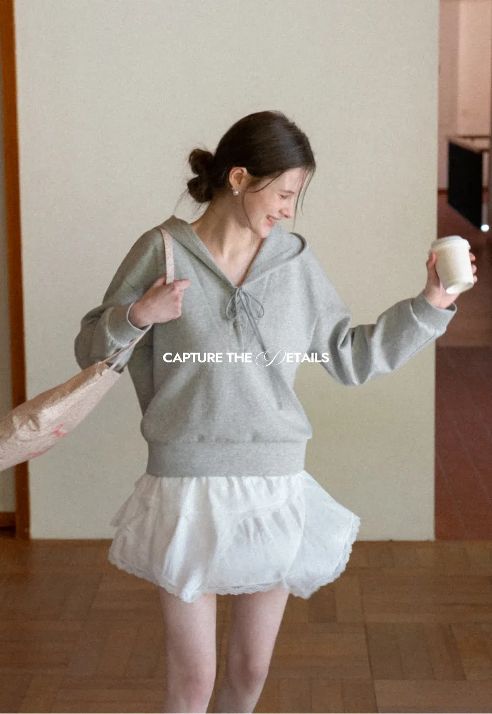 Hoodie with drawstring neckline and long sleeves