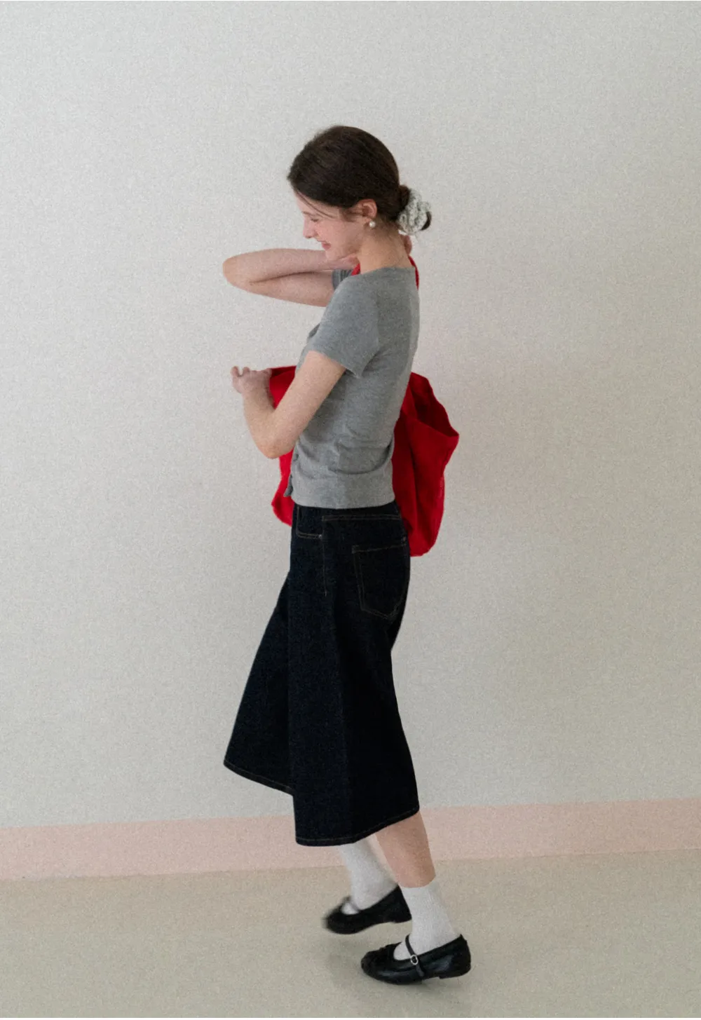 V neck short sleeve button front top